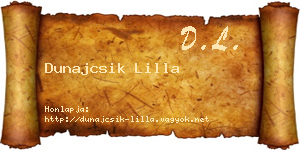 Dunajcsik Lilla névjegykártya